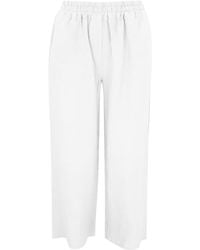 Haris Cotton - Solid Wide Leg Linen Pants With Slant Pocket - Lyst