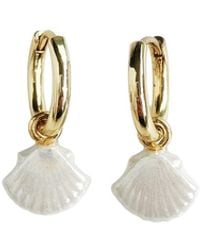 POPORCELAIN - Mini Porcelain Seashell Earrings, Tone - Lyst