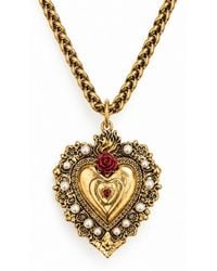 Vstyle - Sacred Heart Rose Pearl Necklace - Lyst