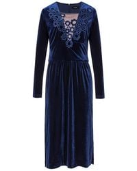 Smart and Joy - V-Neck With Lacework Velvet Dress - Lyst