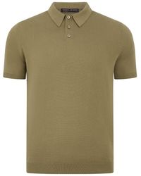 Paul James Knitwear - Neutrals Ultra Fine Cotton Earl Short Sleeve Polo Shirt - Lyst