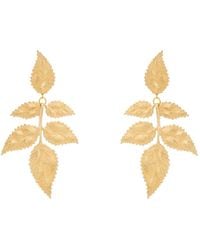Pats Jewelry - Golden Leaf Earrings - Lyst