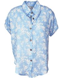 L2R THE LABEL - Floral Light Print Linen Short-Sleeved Shirt - Lyst