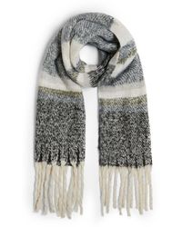 James Lakeland - Stripe Blanket Scarf Black - Lyst