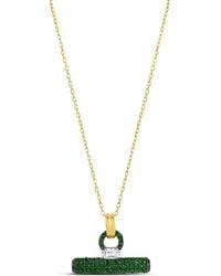 SHYMI - Pave T Bar Necklace - Lyst