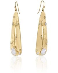 Rare Matters Jewelry - Organic Gemstone Petal Drop Earrings Clear Quartz - Lyst