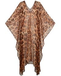 Coco Riko Ibiza - Neutrals Johanna Maxi Kaftan Leopard - Lyst
