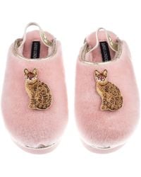 Laines London - Flatform Cloud Slippers With Double Bengal Cat Brooches - Lyst