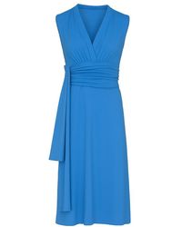 Conquista - Sky Sleeveless V-Neck Wrap Dress – Soft Viscose Jersey - Lyst
