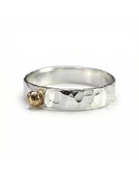 Melt'm Jewelry - Hammered Sterling Ring With Dot - Lyst