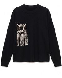 Tantra Spain Sl - Knitted Sweater With Pocket And Crochet Detail - Lyst
