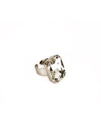 Addicted - Neutrals Celeste Ring Plated With Natural Crystal - Lyst
