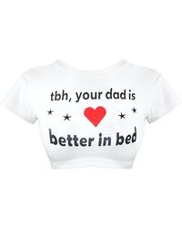 Elsie & Fred - Daddy Issues Cropped Fitted T-shirt - Lyst