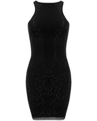 OW Collection - Crystal Mini Dress With Rhinestones - Lyst