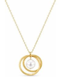Pearl Code - Univers Baroque Pearl Necklace — -Filled Double Circle Pendant - Lyst