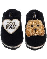 Laines London - Teddy Closed Toe Slippers With Enki Doo The Cockapoo & Dog Mum Mom Brooches - Lyst