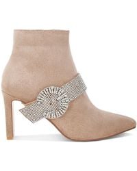 Rag & Co - Neutrals Asagao Diamante & Rhinestones Strap Boots - Lyst