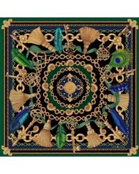 Emily Carter - The Charm & Feather Silk Scarf - Lyst