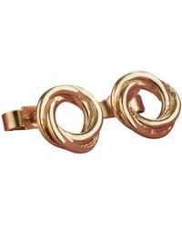 Posh Totty Designs - Yellow Gold Plated Russian Ring Stud Earrings - Lyst