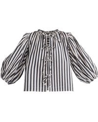 Paisie - Tie Front Puff Sleeves Blouse - Lyst