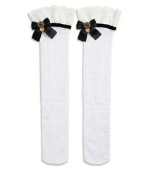 ADIBA - Noir Rosette Lace Socks - Lyst