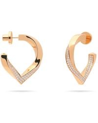 Meulien - Twisted Stylized Waterdrop Drop Earrings With Pave Cz - Lyst