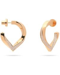 Meulien - Twisted Stylized Waterdrop Drop Earrings With Pave Cz - Lyst