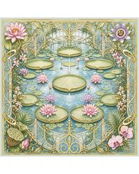 Silk and Bears - Waterlily House Silk Twill Scarf – Printed Mulberry Silk, Botanical Gift For Her - Lyst