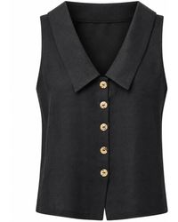 MARICEL - Gianna Low-Cut-Back Linen Top - Lyst