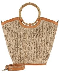 OhSun - Neutrals Beata Raffia & Leather Tote - Lyst