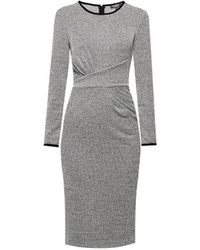 Rumour London - Rebecca Check Jacquard Jersey Dress With Waistline Drapes - Lyst