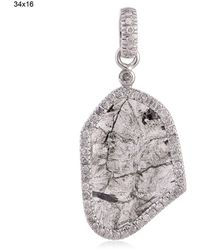 Artisan - Natural Unshaped Slice Diamond Pave In 18k Gold Designer Pendant - Lyst