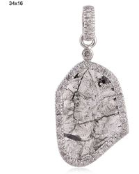 Artisan - Natural Unshaped Slice Diamond Pave In 18k Gold Designer Pendant - Lyst