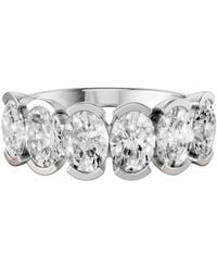 Aya Fine Jewelry - Elegant Oval Lab Diamond Wedding Band 2.57 Cwt - Lyst