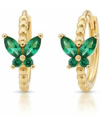 Angel Barocco - Butterfly Gem Hoop Earrings - Lyst