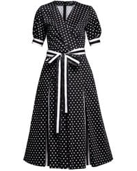 Rumour London - Jennifer Fit-And-Flare Cotton Dress With Slits - Lyst