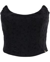 Nissa - Floral-embroidered Corset Top - Lyst
