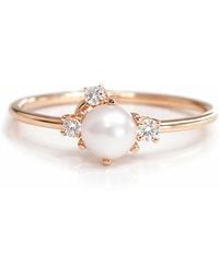 VicStoneNYC Fine Jewelry - Luna Akoya Pearl Diamond Rose Solid Ring - Lyst