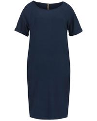 Conquista - Navy Punto Di Roma Short Sleeve Dress With Pockets - Lyst