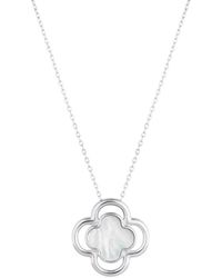 Lulu B London - Double Clover Necklace With Mother Of Pearl - Lyst