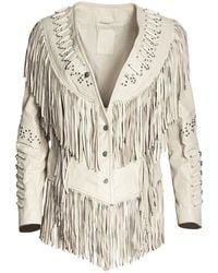 Zasta Studio - The Leader- Leather Jacket With Fringes - Lyst