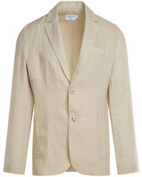 Haris Cotton - Neutrals Solid Lapel Neck Linen Blazer - Lyst