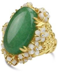 Bellus Domina - Plated Sterling Aventurine Large Cocktail Ring - Lyst