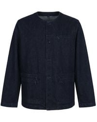 Modenaire - Collarless Jacket Relaxed Fit Structured Utility - Lyst