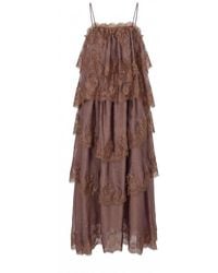 Modenaire - Sleeveless Lace Tiered Maxi Dress With Leaf-Edge Hem - Lyst