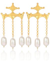 Lila Rasa - Pearl Bead Drop Earrings - Lyst