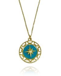LINYA JEWELLERY - Enameled North Star Necklace - Lyst