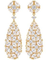 Uchi and Soto - Kinmokusei Stone Floral Drop Statement Earrings - Lyst
