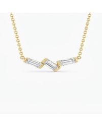 Artisan - 14K Baguette Diamond Three-Stone Pendant Necklace - Lyst