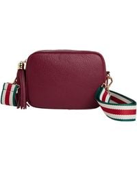 Betsy & Floss - Verona Crossbody Burgundy Tassel Bag With & Chevron Strap - Lyst